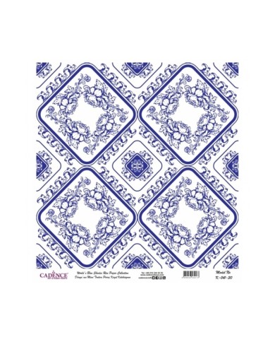 Model K041 Dünya'nın Mavi Tonları Pirinç Kağıt Dekopaj 90x92