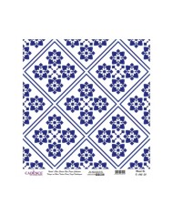 Model K045 Dünya'nın Mavi Tonları Pirinç Kağıt Dekopaj 30x32