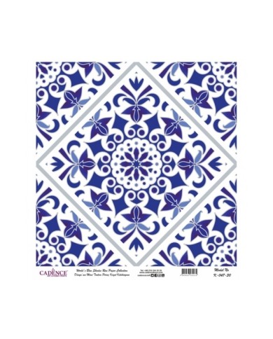 Model K047 Dünya'nın Mavi Tonları Pirinç Kağıt Dekopaj 90x92