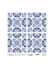 Model K048 Dünya'nın Mavi Tonları Pirinç Kağıt Dekopaj 30x32