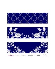 Model K049 Dünya'nın Mavi Tonları Pirinç Kağıt Dekopaj 30x32