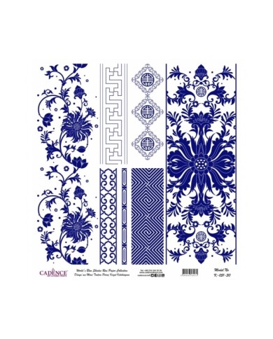 Model K051 Dünya'nın Mavi Tonları Pirinç Kağıt Dekopaj 90x92