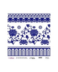 Model K052 Dünya'nın Mavi Tonları Pirinç Kağıt Dekopaj 30x32