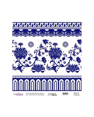 Model K052 Dünya'nın Mavi Tonları Pirinç Kağıt Dekopaj 60x62