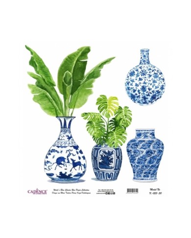 Model K053 Dünya'nın Mavi Tonları Pirinç Kağıt Dekopaj 90x92