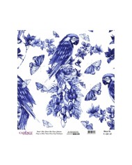 Model K055 Dünya'nın Mavi Tonları Pirinç Kağıt Dekopaj 90x92