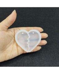 Reçine Epoksi Kalıp Kolye Anahtarlık  Kalp Arkadaşlık - A18