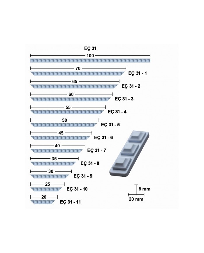Hazır Esnek Çıta 100cm EÇ31
