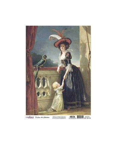 CADENCE DELUXE ART ANNE & ÇOCUK PİRİNÇ DEKOPAJ MODEL MC-001 (30X42)