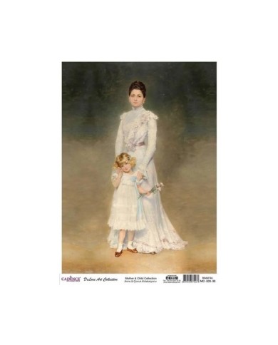 CADENCE DELUXE ART ANNE & ÇOCUK PİRİNÇ DEKOPAJ MODEL MC-003 (30X42)