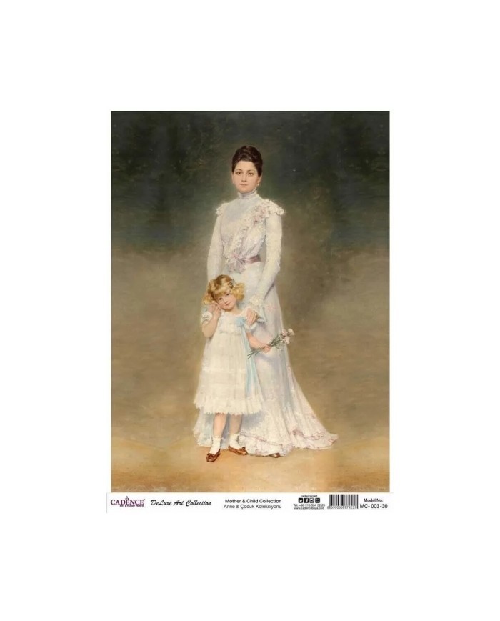 CADENCE DELUXE ART ANNE & ÇOCUK PİRİNÇ DEKOPAJ MODEL MC-003 (30X42)
