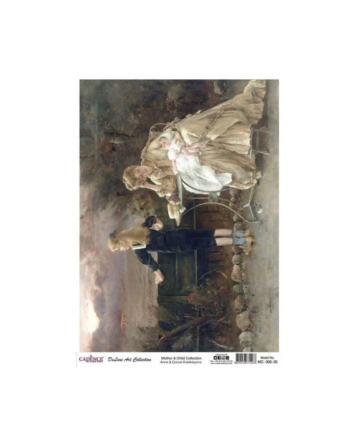 CADENCE DELUXE ART ANNE & ÇOCUK PİRİNÇ DEKOPAJ MODEL MC-005 (30X42)