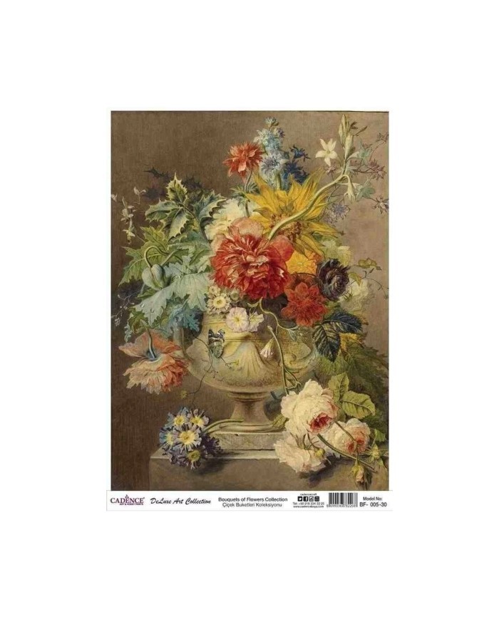 CADENCE DELUXE ART ÇİÇEK BUKETLERİ PİRİNÇ DEKOPAJ MODEL BF-005 (30X42)