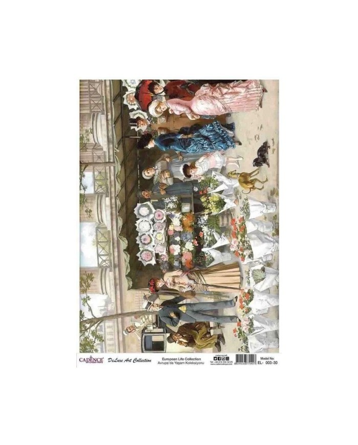 CADENCE DELUXE ART AVRUPA'DA YAŞAM PİRİNÇ DEKOPAJ MODEL EL-003 (30X42)