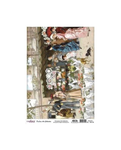 CADENCE DELUXE ART AVRUPA'DA YAŞAM PİRİNÇ DEKOPAJ MODEL EL-003 (60X85)