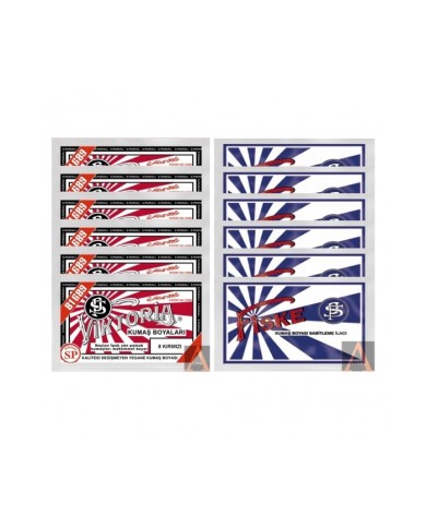 TOZ KUMAŞ BOYASI SET (6 KIRMIZI + 6 FİSKE)