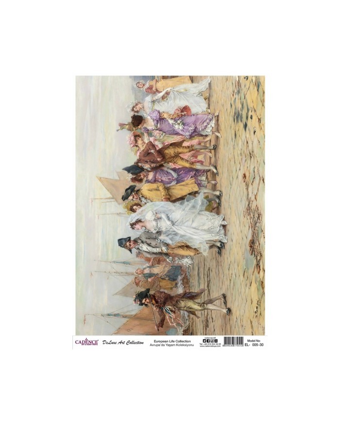 CADENCE DELUXE ART AVRUPA'DA YAŞAM PİRİNÇ DEKOPAJ MODEL EL-005 (30X42)