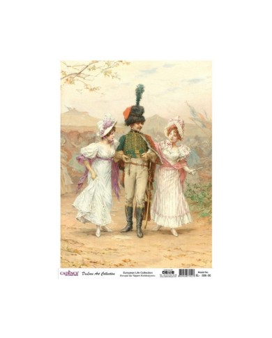 CADENCE DELUXE ART AVRUPA'DA YAŞAM PİRİNÇ DEKOPAJ MODEL EL-006 (30X42)