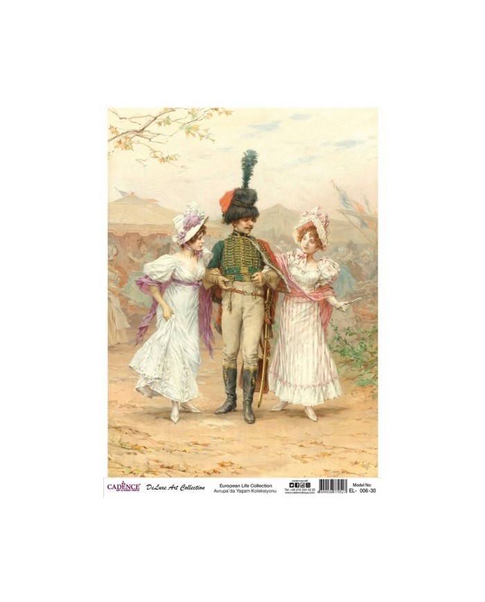 CADENCE DELUXE ART AVRUPA'DA YAŞAM PİRİNÇ DEKOPAJ MODEL EL-006 (30X42)