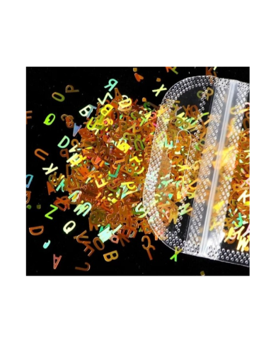 GLİTTER HARF PUL SARI 5 GR