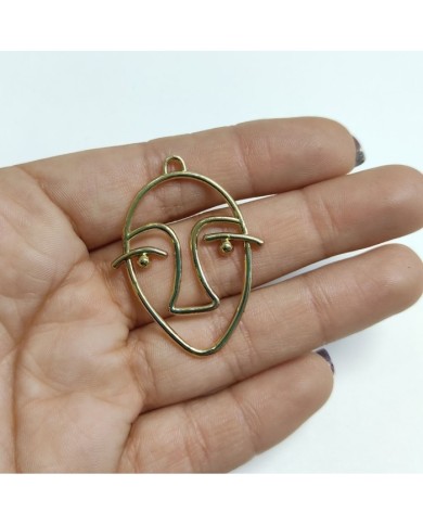 Metal Kolye Ucu - Yüz Figürü 3