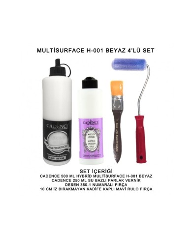 500ML H:01 BEYAZ HYBRİD + 250ML PARLAK VERNİK 4'LÜ SET