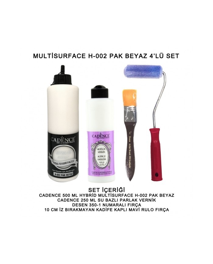 500ML H:02 PAK BEYAZ HYBRİD + 250ML PARLAK VERNİK 4'LÜ SET