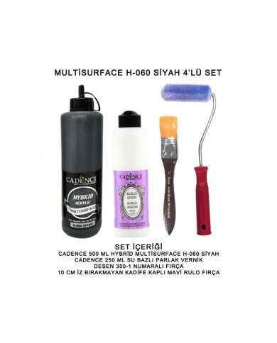 500ML H:060 SİYAH HYBRİD + 250ML PARLAK VERNİK 4'LÜ SET