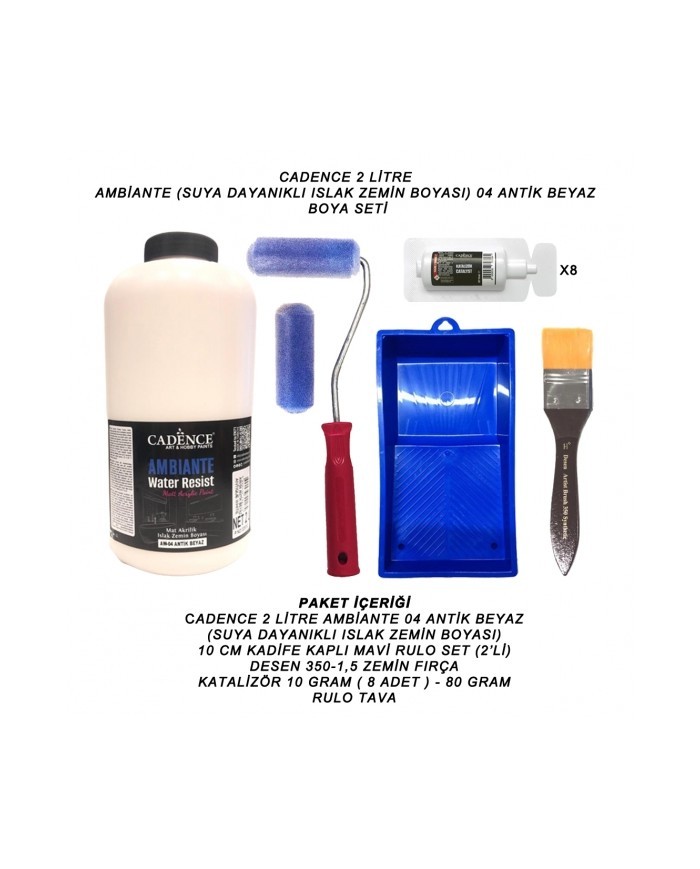 2 LİTRE AMBİANTE 04 ANTİK BEYAZ SET