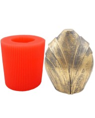 Şeritli Oval Silikon Mum Kalıbı M-152