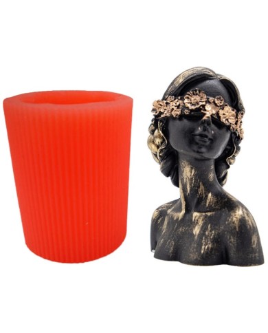 Dantelli Gözleri Bağlı Kadın Silikon Mum Kalıbı M-154