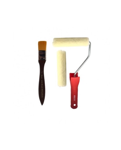 10 CM KADİFE RULO (MOHER) FIRÇA + 350-1 İPEK FIRÇA SETİ