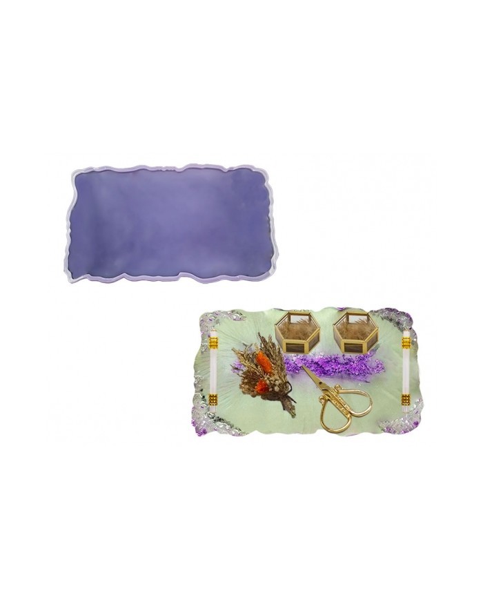 Tırtıklı Dikdörtgen Tepsi Epoksi Reçine Kalıbı EPK-443