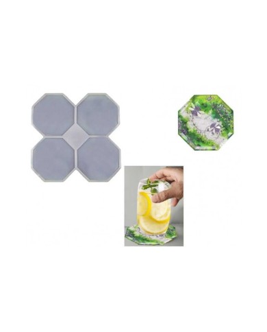 4'lü Altıgen Bardak Altlığı Epoksi Reçine Kalıbı EPK-424