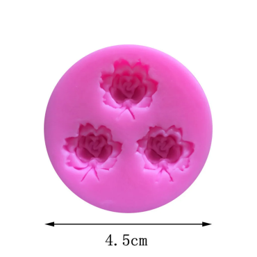 3D Gül Çiçek Desenli Silikon Kalıp - Hobi Silikon Kalıbı