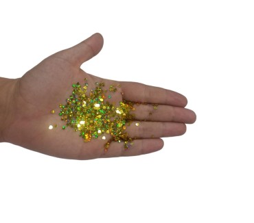 Epoksi Süsleme Glitter Pul Kalp Janjan Gold-5 gr