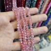 5 Dizi - 6mm Az JanJan Pembe İpe Dizili Kristal Boncuk