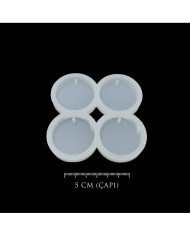 Dörtlü Küçük Magnet Takı Epoksi Kalıp - Yuvarlak - DK3