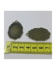 İŞLEMELİ METAL AYNA KOLYE UCU