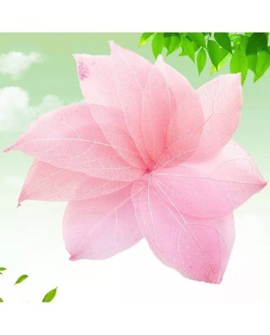 3Adet -  Kumaş Yaprak - Pembe