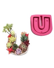 I Love You Beton Saksı Kalıbı - U Harfi Kalıp