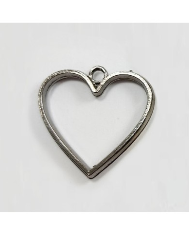 Kalp Model Tek Kulplu Reçine Metal Kolye Ucu Renk Seçmeli