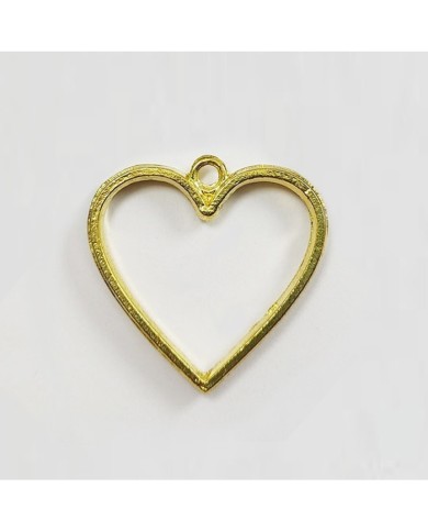 Kalp Model Tek Kulplu Reçine Metal Kolye Ucu Renk Seçmeli