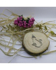 Taşlı Kedi Model Reçine Metal Kolye Ucu Renk Seçmeli