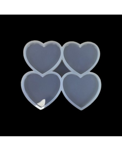 Dörtlü Kalp Magnet Reçine Epoksi Kalıbı - ÇM4