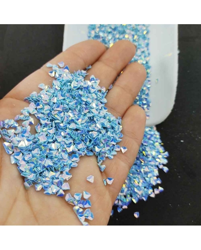 Üçgen Pul Kırığı - Parlak Deniz Mavisi 10 gr