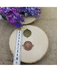 Kolye Ucu - Çift Kulplu Yuvarlak Antik Sarı