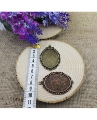 Kolye Ucu - Kenarı Şekilli Oval Eskitme Antik Sarı