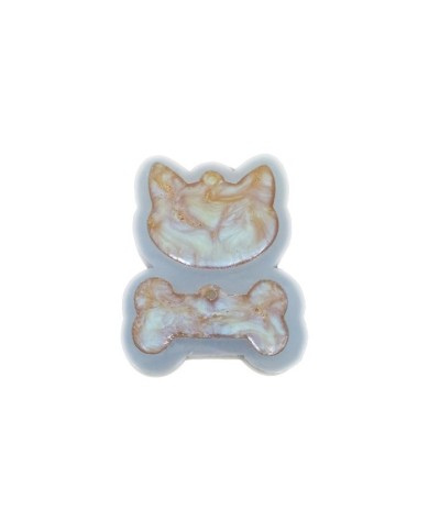 Kedi & Kemik -Hello kitty Reçine Epoksi Kalıp- H4