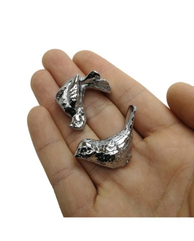 Epoksi Tepsi Kulp Başlığı Kuş Gümüş Model Bir Çift